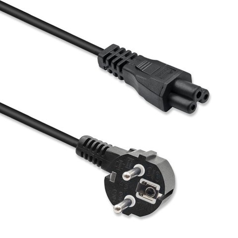 Qoltec Kabel zasilający kątowy SCHUKO | IEC C5 | koniczynka | 3x1.0mm2 |1.5m