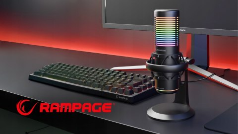 Rampage Bemol Mikrofon gamingowy do podcastów RGB USB C czarny