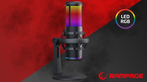 Rampage Bemol Mikrofon gamingowy do podcastów RGB USB C czarny