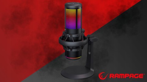 Rampage Bemol Mikrofon gamingowy do podcastów RGB USB C czarny