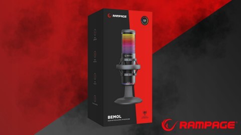 Rampage Bemol Mikrofon gamingowy do podcastów RGB USB C czarny