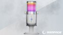Rampage Diyez mikrofon gamingowy dotykowy RGB USB C biały kompaktowy