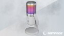 Rampage Diyez mikrofon gamingowy dotykowy RGB USB C biały kompaktowy