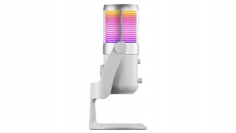 Rampage Diyez mikrofon gamingowy dotykowy RGB USB C biały kompaktowy