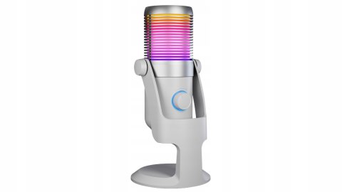 Rampage Diyez mikrofon gamingowy dotykowy RGB USB C biały kompaktowy