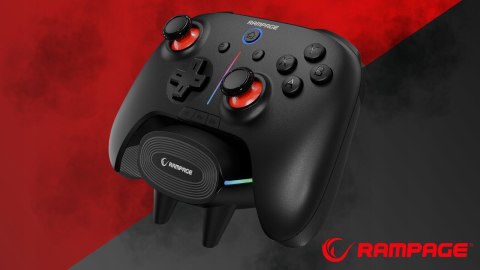 Rampage Hydra Pro Kontroler Bezprzewodowy RGB z Stacją Ładującą Wygodny