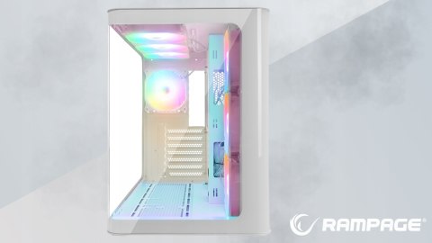 Rampage Loopy obudowa PC biała 7x wentylatorów ARGB Infinity HUB wydajna