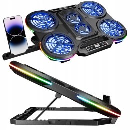 Rampage PROTE R6 Podstawka chłodząca laptop 10-17 RGB regulowana gamingowa
