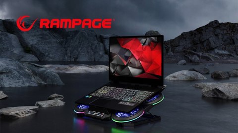 Rampage PROTE R6 Podstawka chłodząca laptop 10-17 RGB regulowana gamingowa