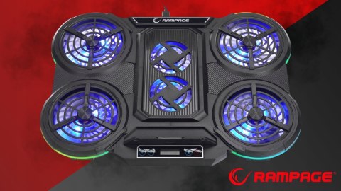 Rampage PROTE R6 Podstawka chłodząca laptop 10-17 RGB regulowana gamingowa