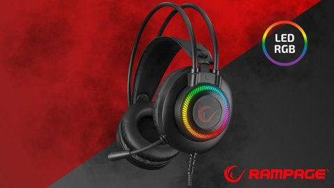 Rampage RM-K27 X-Jammer Słuchawki gamingowe 7.1 czarne Rainbow LED