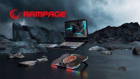 Rampage S47 CoolFlow podstawka chłodząca pod laptop 12-17 RGB regulowana