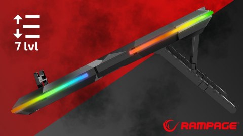 Rampage S47 CoolFlow podstawka chłodząca pod laptop 12-17 RGB regulowana