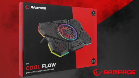 Rampage S47 CoolFlow podstawka chłodząca pod laptop 12-17 RGB regulowana