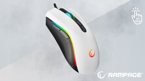 Rampage SMX-R44 V2 mysz gamingowa 12800 DPI RGB Huano 1000Hz biała