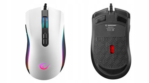 Rampage SMX-R44 V2 mysz gamingowa 12800 DPI RGB Huano 1000Hz biała