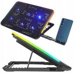 Rampage Sixpower R9 podstawka chłodząca pod laptop 15 cali RGB regulowana