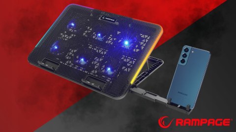 Rampage Sixpower R9 podstawka chłodząca pod laptop 15 cali RGB regulowana