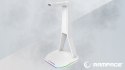 Rampage Tower T14 stojak na słuchawki gamingowy RGB hub 2x USB biały