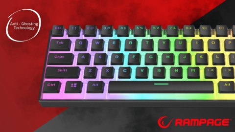 Klawiatura Rampage RADIANT K11 mechaniczna Pudding RGB czerwona gaming