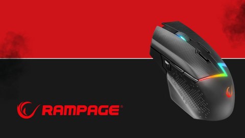 Mysz Rampage DROP M3 gaming bezprzewodowa 1000Hz RGB czarna ergonomiczna