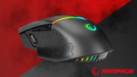 Mysz Rampage DROP M3 gaming bezprzewodowa 1000Hz RGB czarna ergonomiczna