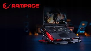 Rampage AD-RX34 podstawka chłodząca pod laptop 12-17 cali regulowana czarna