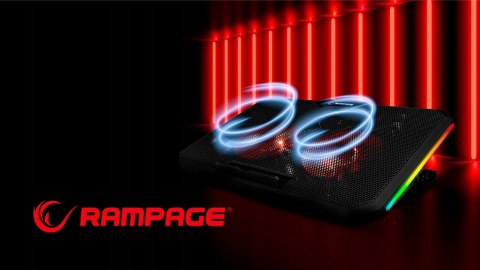 Rampage AD-RC12 CLAW Podstawka chłodząca laptop 15-17 cal RGB regulowana