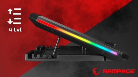 Rampage AD-RC12 CLAW Podstawka chłodząca laptop 15-17 cal RGB regulowana