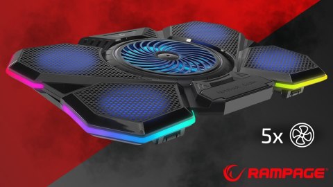 Rampage AD-RC13 BELLATRIX podstawka chłodząca laptop 15-17 RGB regulowana