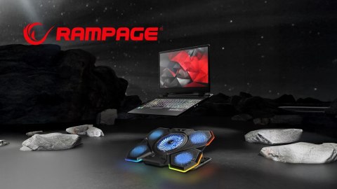 Rampage AD-RC14 X-RANGER podstawka chłodząca 9-17 cali RGB gamingowa