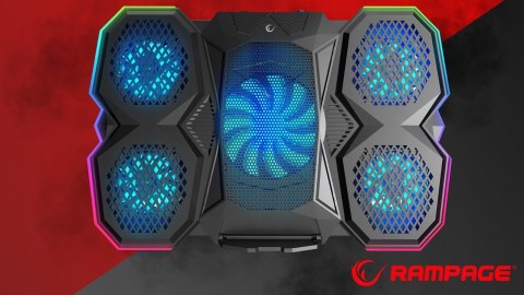 Rampage AD-RC14 X-RANGER podstawka chłodząca 9-17 cali RGB gamingowa
