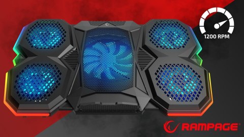 Rampage AD-RC14 X-RANGER podstawka chłodząca 9-17 cali RGB gamingowa