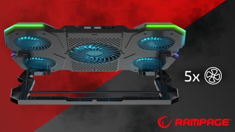Rampage AD-RC14 X-RANGER podstawka chłodząca 9-17 cali RGB gamingowa