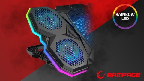 Rampage AD-RC14 X-RANGER podstawka chłodząca 9-17 cali RGB gamingowa