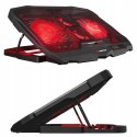 Rampage AD-RC4 Podstawka chłodząca pod laptop gaming czarna LED regulowana