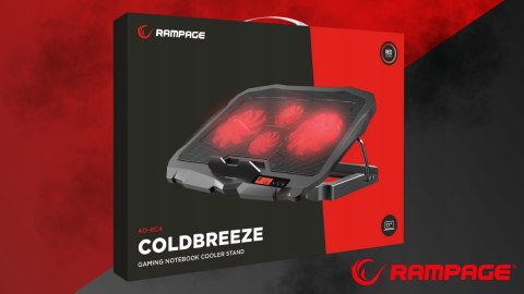 Rampage AD-RC4 Podstawka chłodząca pod laptop gaming czarna LED regulowana