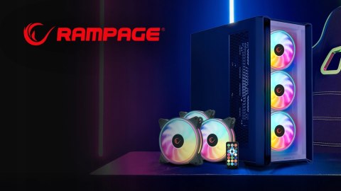 Rampage Coolwind F3 3 wentylatory 120mm ARGB kontroler wydajne ciche