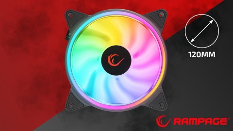 Rampage Coolwind F3 3 wentylatory 120mm ARGB kontroler wydajne ciche