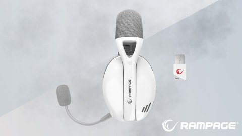 Rampage Crack H11 białe słuchawki gamingowe 7.1 bezprzewodowe mikrofon
