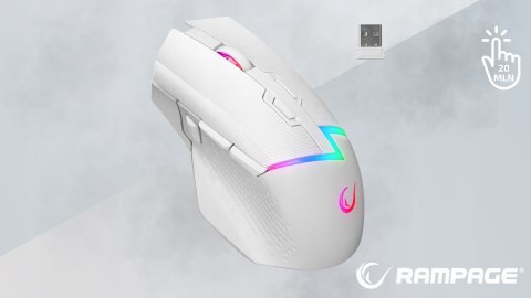 Rampage DROP M3 mysz bezprzewodowa gaming 1000Hz RGB biała