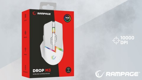 Rampage DROP M3 mysz bezprzewodowa gaming 1000Hz RGB biała