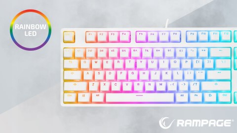 Rampage GHOST Klawiatura mechaniczna TKL biała Huano Red RGB Pudding