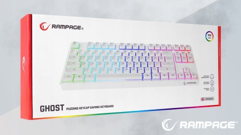 Rampage GHOST Klawiatura mechaniczna TKL biała Huano Red RGB Pudding
