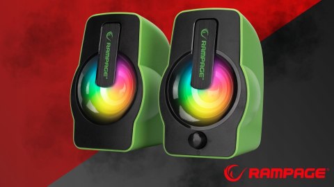 Rampage Głośniki FALSETTO 2.0 gamingowe 6W RGB USB kompaktowe podświetlane