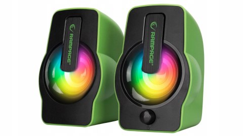 Rampage Głośniki FALSETTO 2.0 gamingowe 6W RGB USB kompaktowe podświetlane