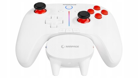 Rampage Hydra Pro kontroler RGB bezprzewodowy pad z stacją ładującą biały