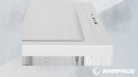 Rampage Hydra V1 Obudowa PC gaming 4x wentylator ARGB USB C USB A hub biały