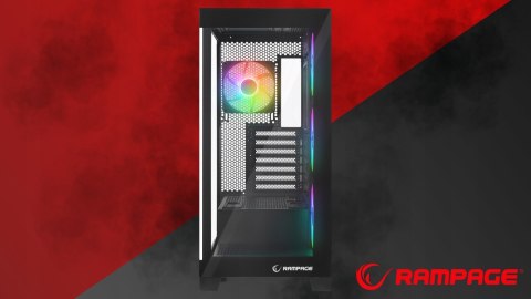 Rampage Hydra V2 Obudowa PC akwarium ARGB czarna panoramiczna gamingowa