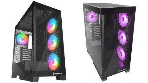 Rampage Hydra V2 Obudowa PC akwarium ARGB czarna panoramiczna gamingowa